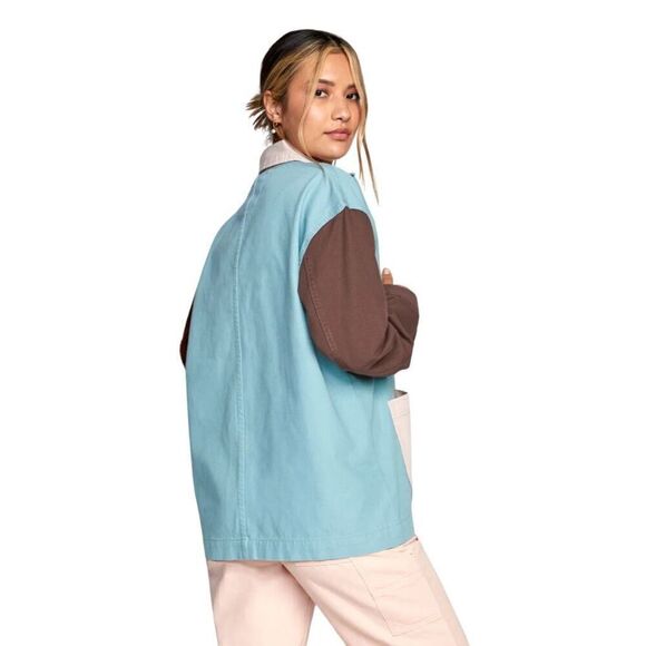 NWT RVCA Chorelist Women’s Color Block Oversized Jacke - Picture 3 of 7